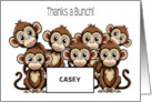 Custom Name Monkey Thank You card
