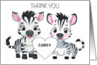 Zebra Custom Name Thank you card