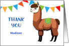 Custom Name Llama Thank You card