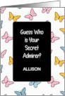 Custom Name Secret Admirer Butterflies card