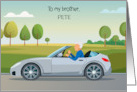Custom Name Brother Encouragement Sports Car card