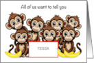 Custom Name Monkeys Friendship card