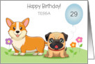 Custom Name Age Corgi Pug Birthday card