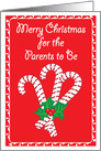Parents to be Christmas, Candy Canes card