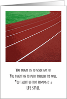 Thank You to Track Coach card