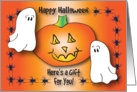 Halloween / Money Enclosed, ghosts, spiders card
