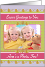 Easter / Photo Card, pink, green, lavender card