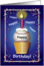 Birthday / For Baseball Fan, cupcake card