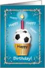 Birthday / For Soccer Fan, cupcake card
