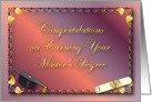 Congratulations, Earning Master’s Degree card