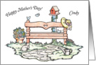 Mother’s Day, for Cindy, garden scene card
