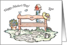 Mother’s Day, for Zena, garden scene card
