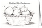 Thinking of you, Grandparents, basket of apples card