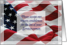 Sympathy, Military Servicewoman, U. S. Flag card