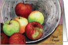 Health update, watercolor of apples card