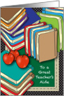 Thank you, for Teacher’s Aide, books, apples card