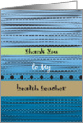 Thank you, to Health Teacher, abstract card