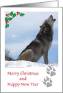 Christmas, Native American Theme, Howling Wolf card