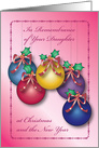Christmas, In Remembrance of Daughter, Ornaments, Holly card