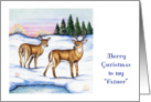 Christmas, like my Father, 2 deer in snow card