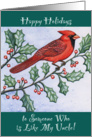 Happy Holidays, like my uncle, cardinal card