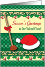 Season’s Greetings to Plumber’s Client, plunger card