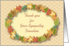 Thank You, Sympathy Donation, wreath card