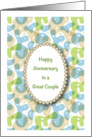 Happy Wedding Anniversary, Abstract Digital Design card