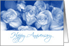 Wedding Anniversary to Minister & Wife, blue roses card