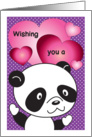 Happy Valentine’s Day, Panda Theme, hearts card