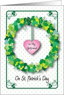 Happy St Patrick’s Day to Girlfriend, shamrocks card