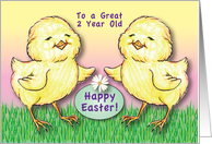 Happy Easter, 2 year old, happy chicks card