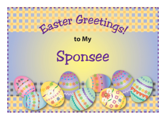 Easter Greetings to Sponsee, decorated eggs