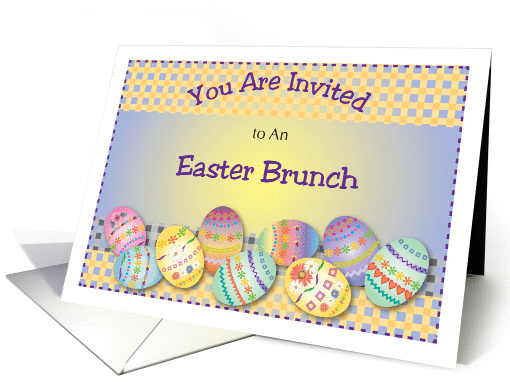 Easter Brunch invitation, decorated eggs card (1002747)