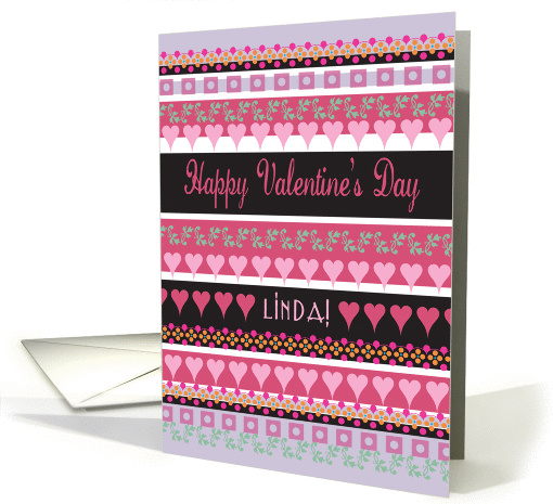 Valentine's Day for Friend Linda, colorful background card (1003117)