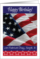 Happy Birthday on Patriot Day, Sept. 11 card