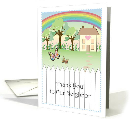 Thank You to Neighbor, primitive look card (1008179)