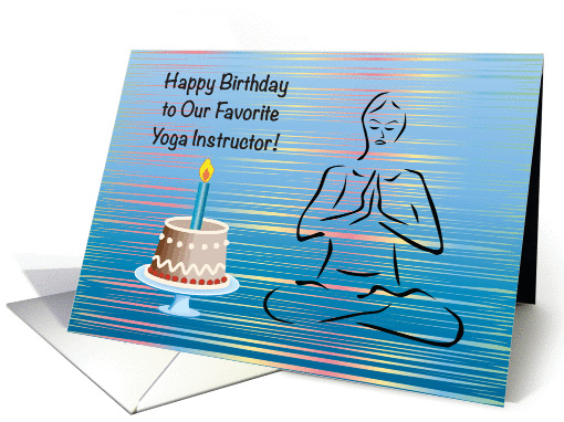 Birthday to Yoga Instructor, cake, candle card (1016327)