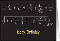 Birthday to Math Teacher, chalkboard, formulas card