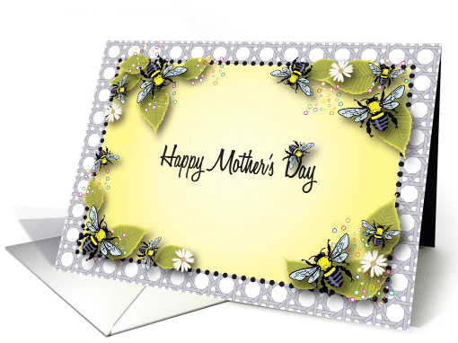 Mother's Day, bee theme, lattice card (1022623)
