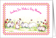 Mother’s Day, bunny theme, butterflies card