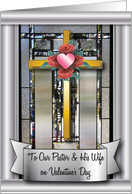 Valentine to Pastor & Wife, stained glass card