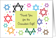 Thank You for Chanukah Gift, Stars of David card
