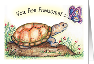 Encouragement, Turtle Theme, butterfly card