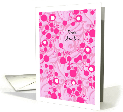 Encouragement for Auntie, pink abstract card (1039891)