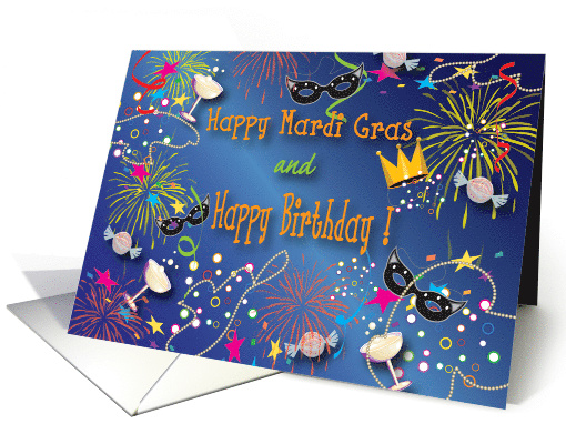 Happy Birthday Happy Mardi Gras Celebration card (1041399)