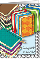 Encouragement, going back to school, colorful books card