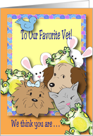 Encouragement for a Vet, colorful animals card