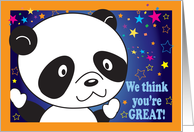 Encouragement, panda theme card