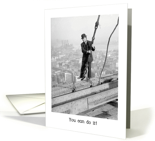 Encouragement, vintage theme, man on beam card (1049299)